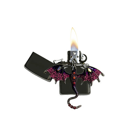 Chrome - Enchanted Purple Dragon Lighter - Regular Flame