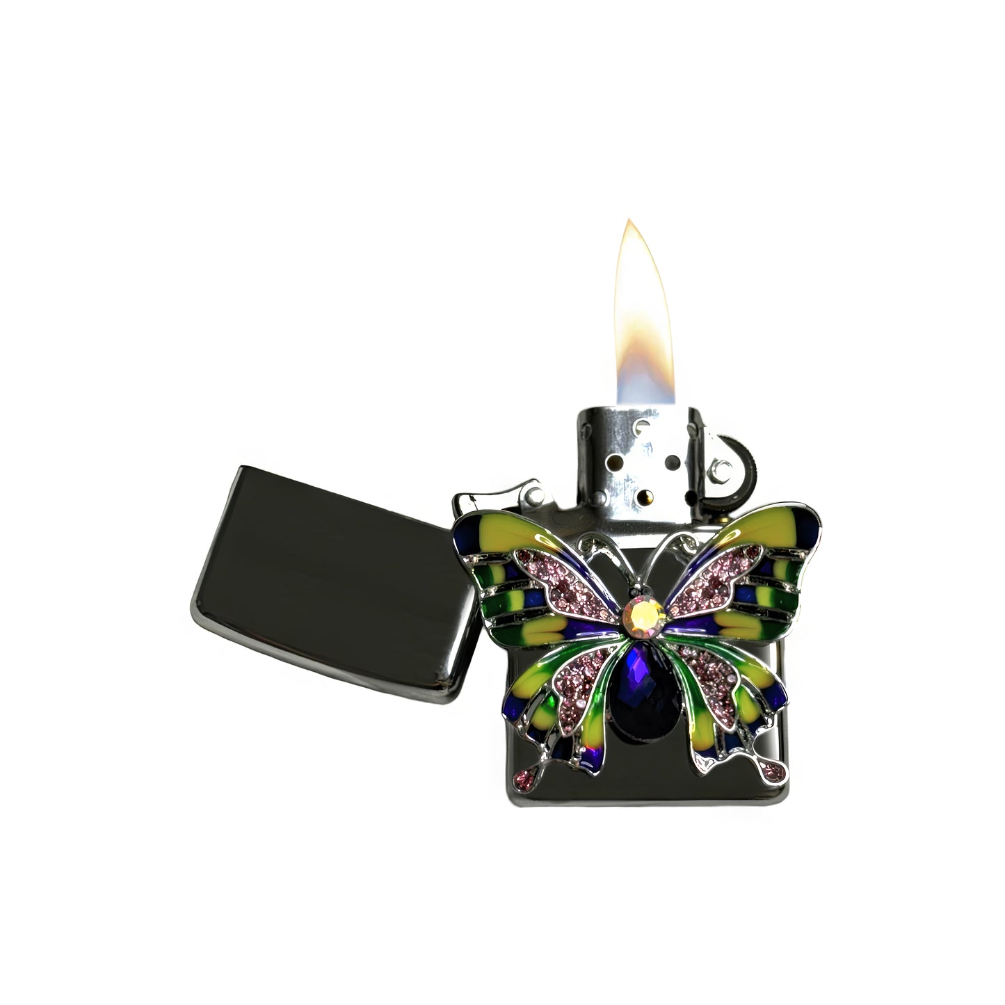 Chrome - Iridescent Butterfly Lighter - Regular Flame