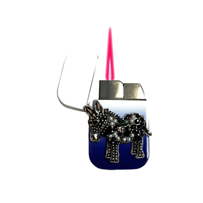 Jet Blue White - Donkey Lighter - Pink Flame