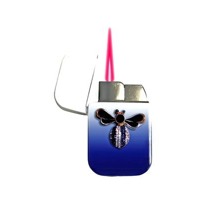 Jet Blue White - Elegant Bee Lighter - Pink Flame