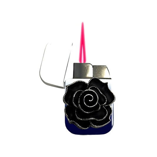 Jet Blue White - Gothic Rose Lighter - Pink Flame