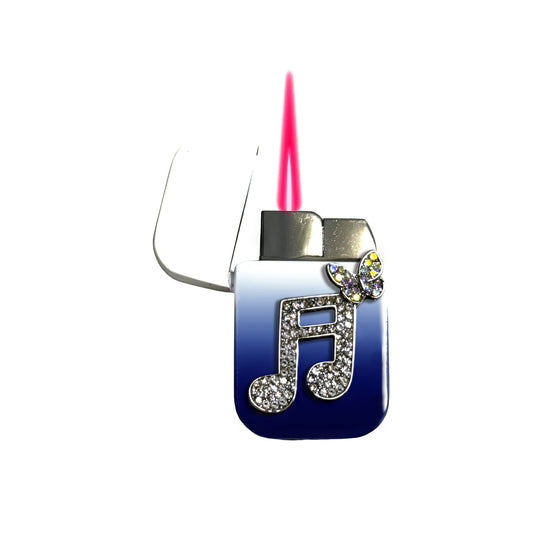 Jet Blue White - Musical Lighter - Pink Flame