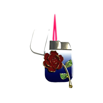 Jet Blue White - Red Rose Lighter - Pink Flame