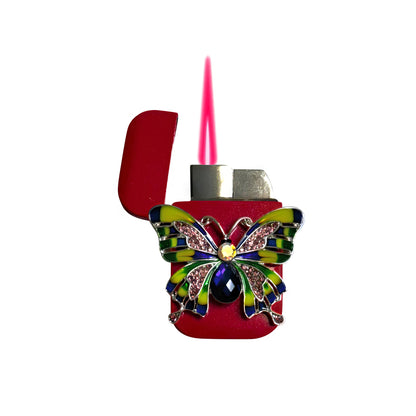 Jet Pink - Iridescent Butterfly Lighter - Pink Flame