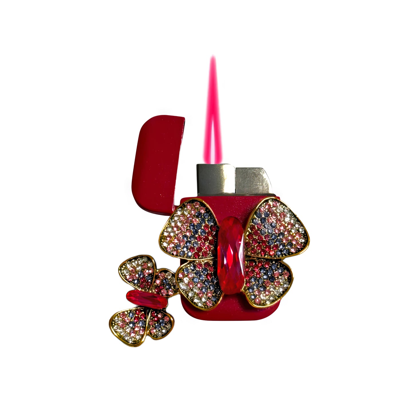 Jet Pink - Jeweled Butterfly Lighter - Pink Flame