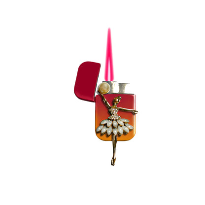 Jet Pink Orange - Elegant Ballerina Lighter - Pink Flame