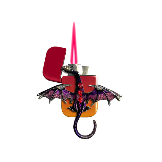 Jet Pink Orange - Mystic Purple Dragon Lighter - Pink Flame