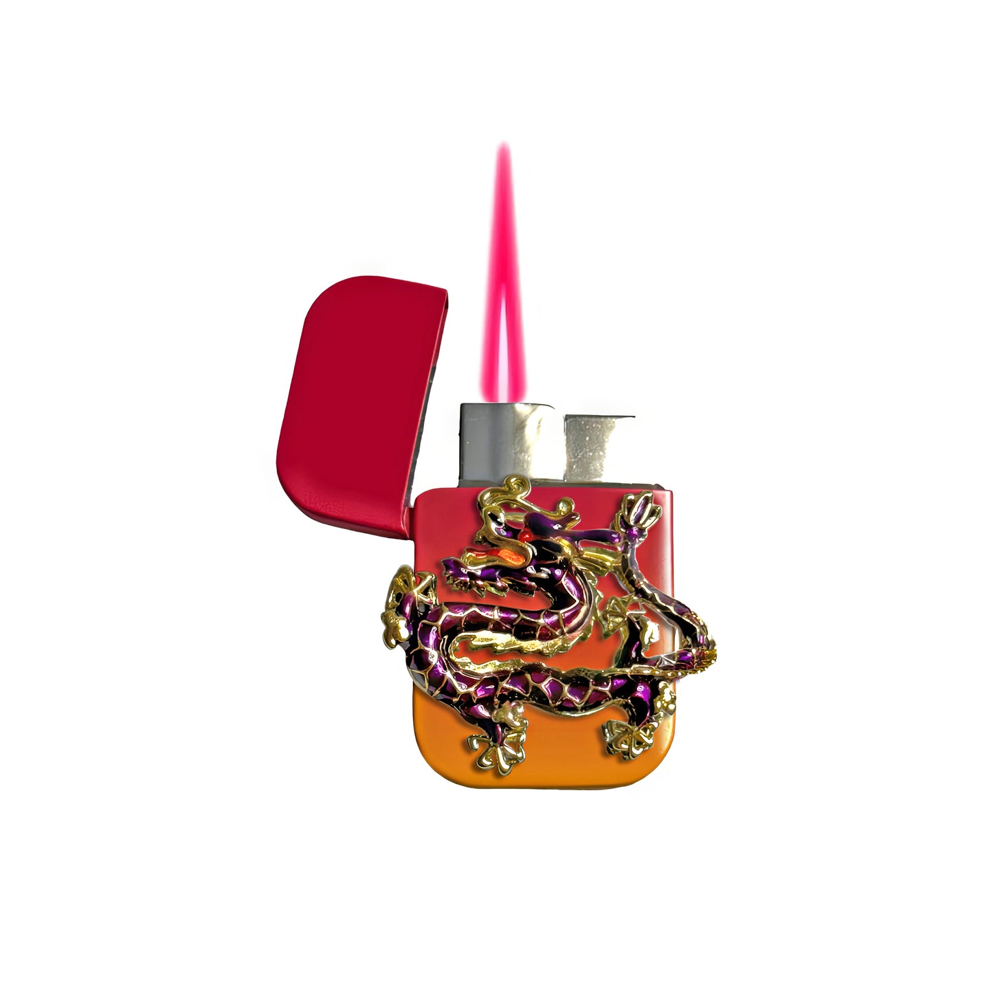 Jet Pink Orange - Purple Dragon Lighter - Pink Flame