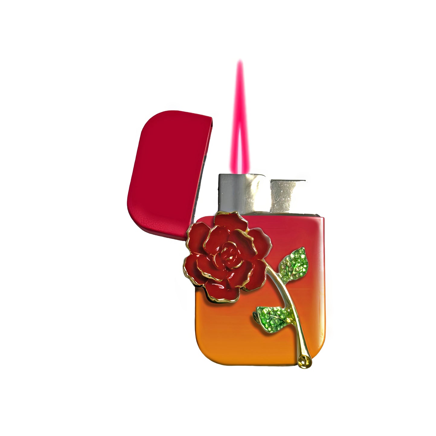 Jet Pink Orange - Red Rose Lighter - Pink Flame