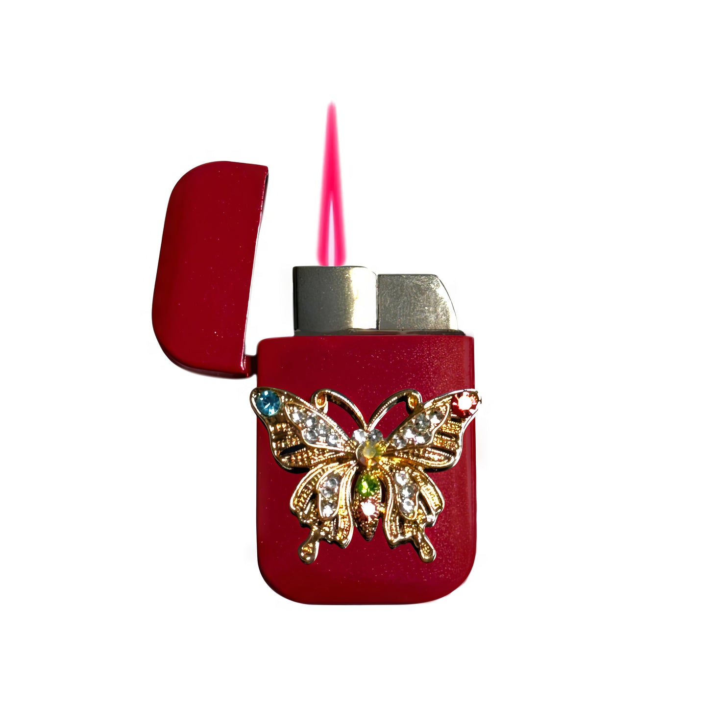 Jet Pink - Ornate Butterfly Lighter - Pink Flame