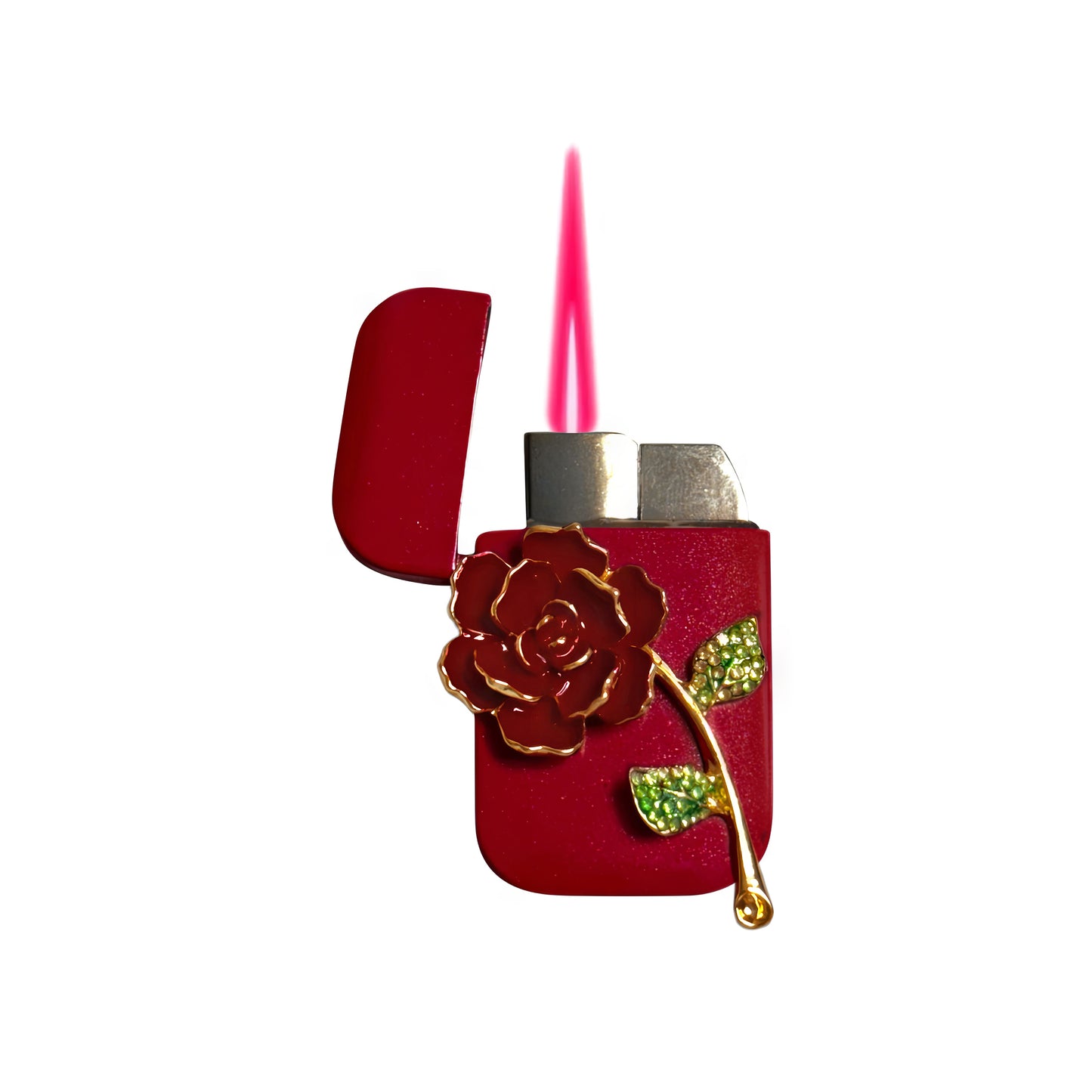 Jet Pink - Red Rose Lighter - Pink Flame