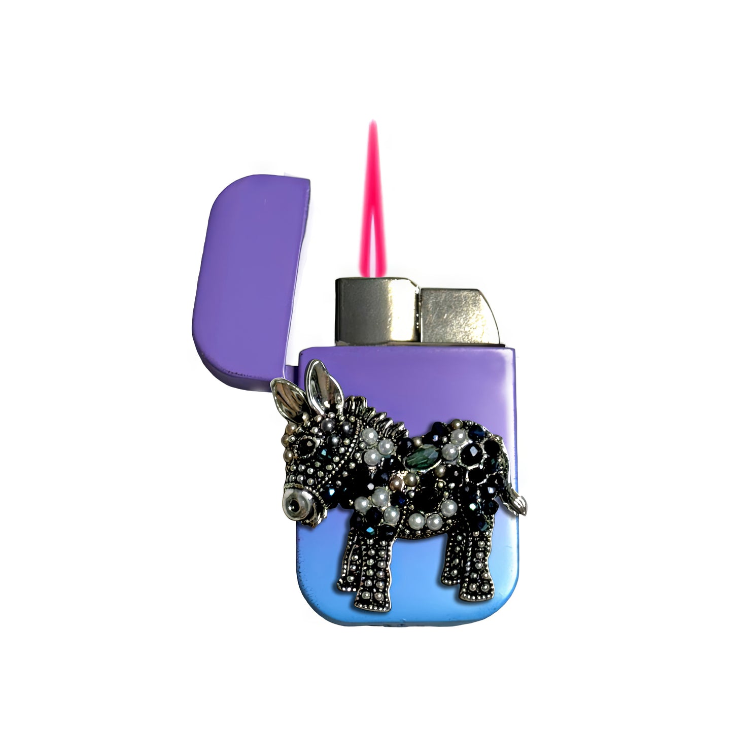 Jet Purple Blue - Donkey Lighter - Pink Flame