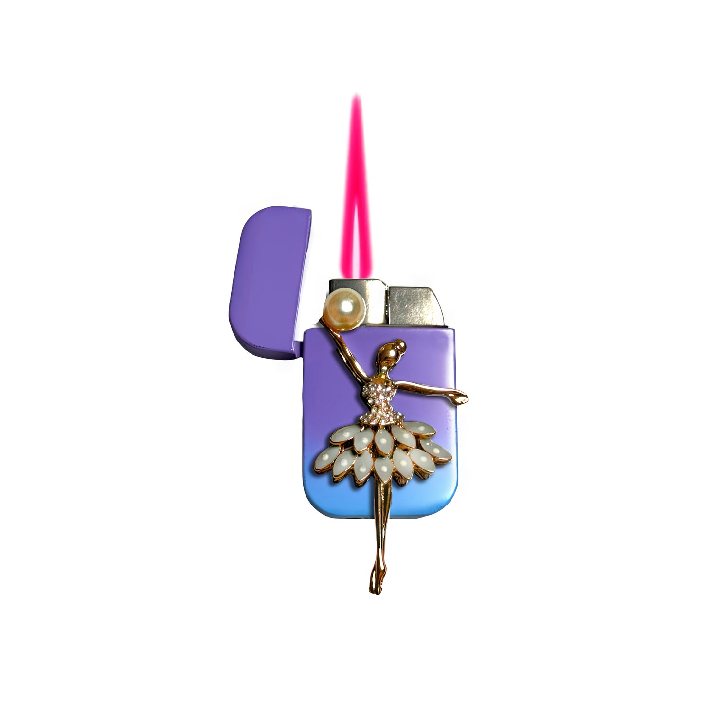 Jet Purple Blue - Elegant Ballerina Lighter - Pink Flame