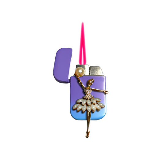 Jet Purple Blue - Elegant Ballerina Lighter - Pink Flame