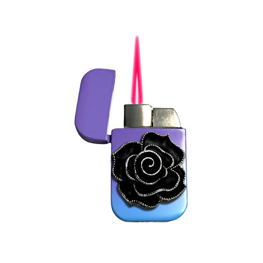 Jet Purple Blue -  Gothic Rose Lighter - Pink Flame