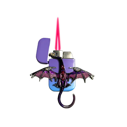 Jet Purple Blue - Mystic Purple Dragon Lighter - Pink Flame