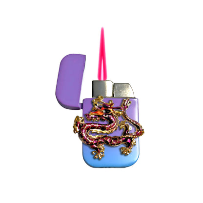 Jet Purple Blue - Purple Dragon Lighter - Pink Flame