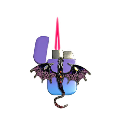 Jet Purple Blue - Purple Dragon Lighter - Pink Flame