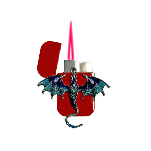 Jet Red - Blue Dragon Lighter - Pink Flame