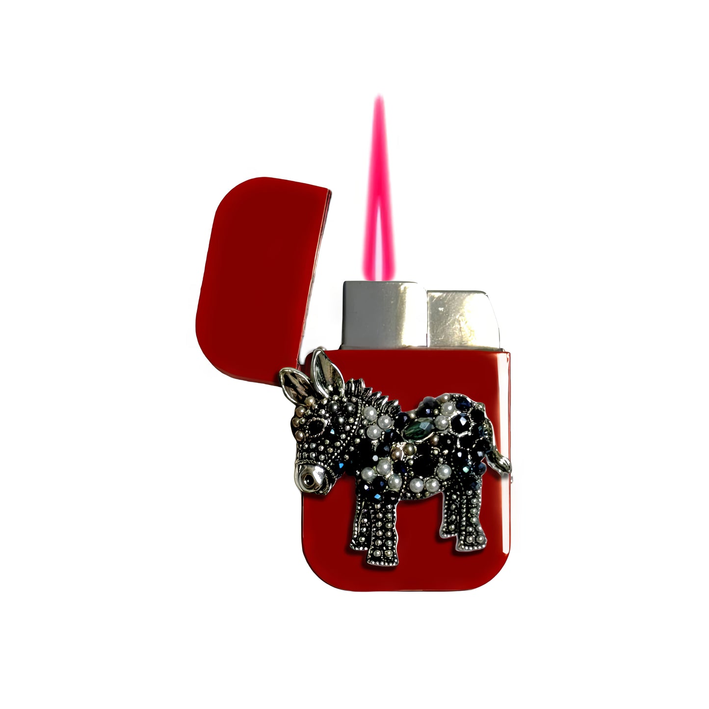 Jet Red - Donkey Lighter - Pink Flame