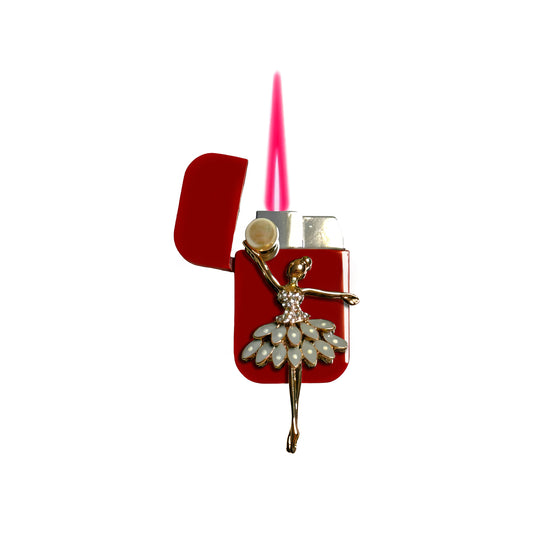 Jet Red - Elegant Ballerina Lighter - Pink Flame