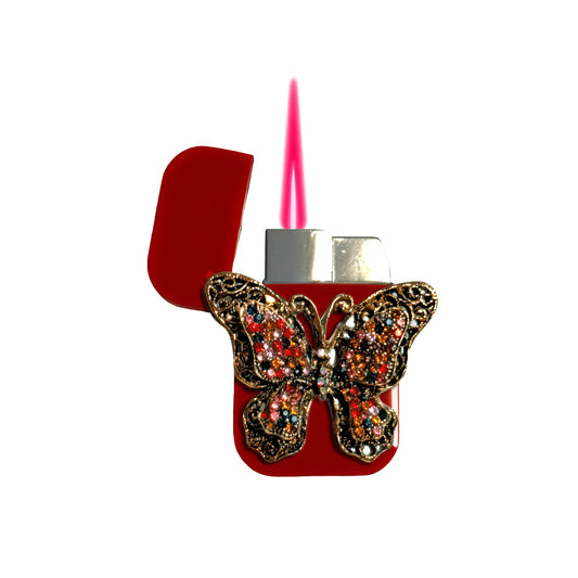 Jet Red - Elegant Butterfly Lighter - Pink Flame