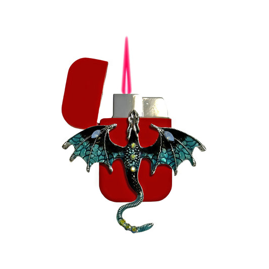 Jet Red - Enchanted Blue Dragon Lighter - Pink Flame