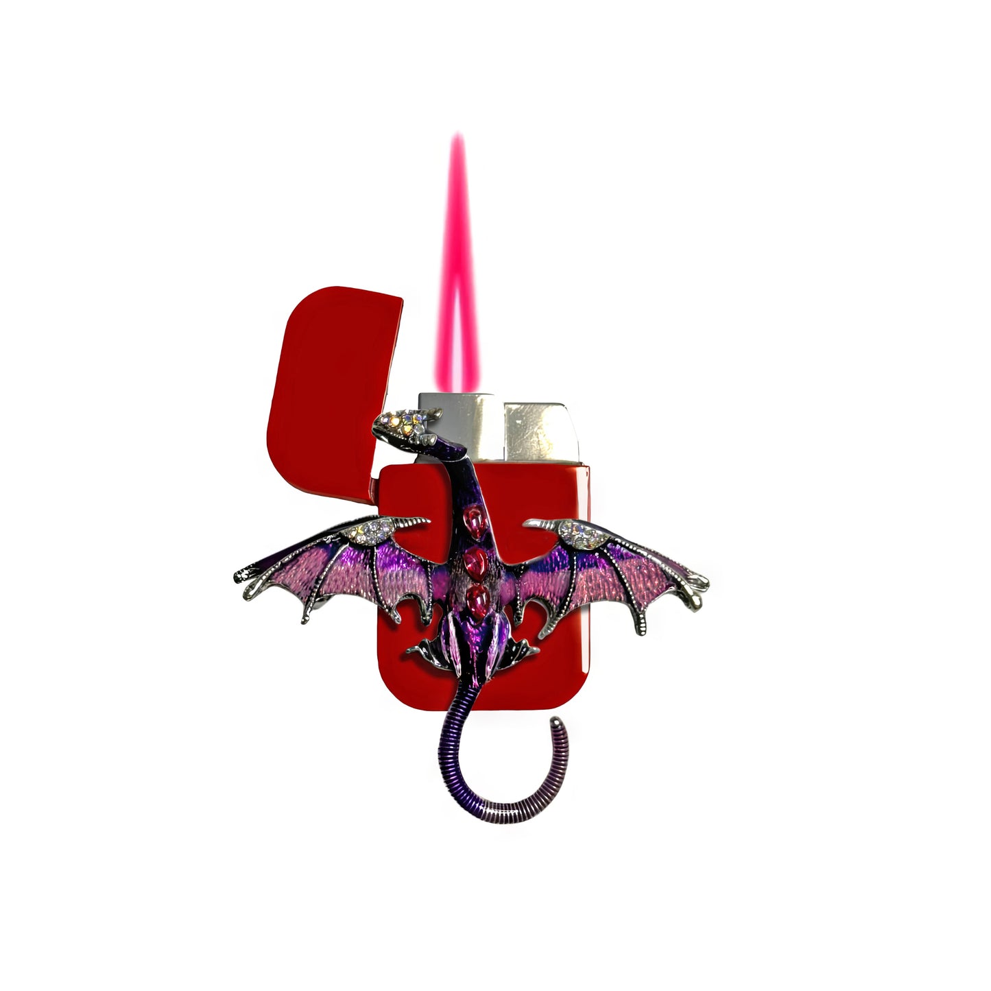 Jet Red - Mystic Purple Dragon Lighter - Pink Flame