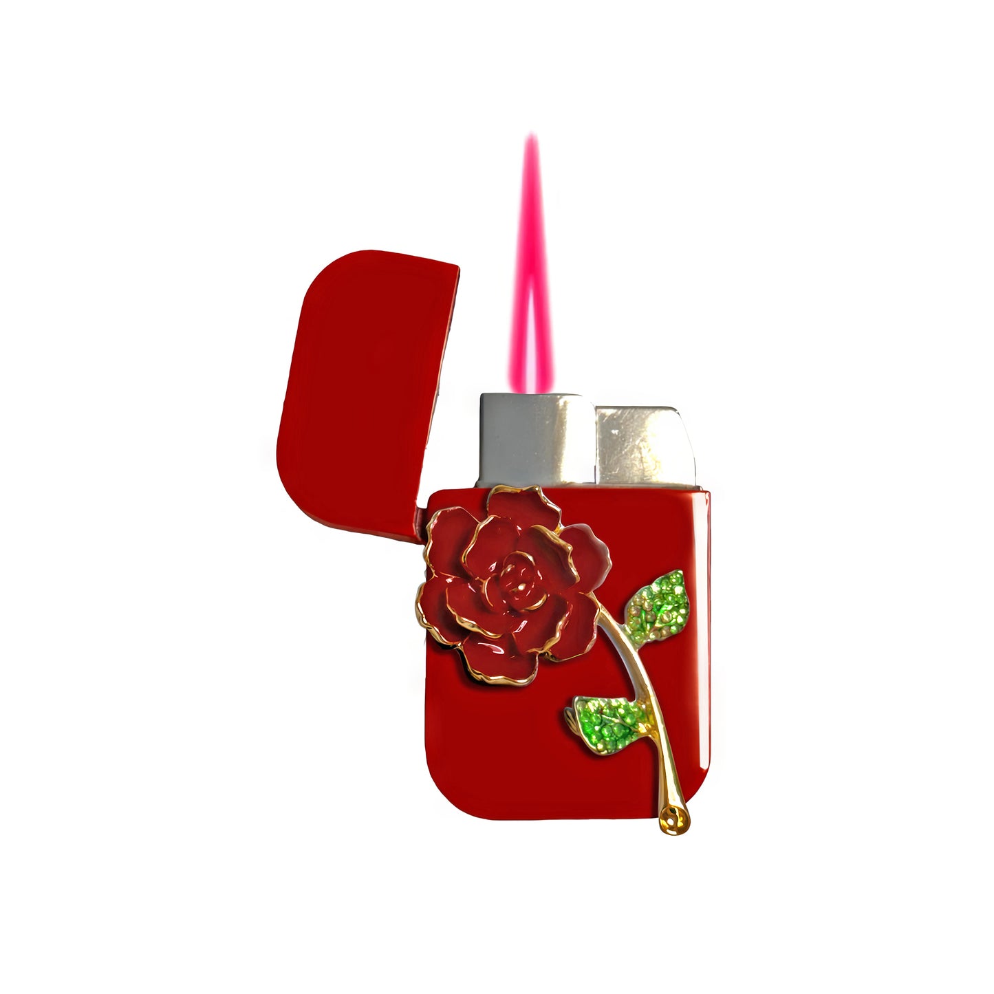 Jet Red - Red Rose Lighter - Pink Flame