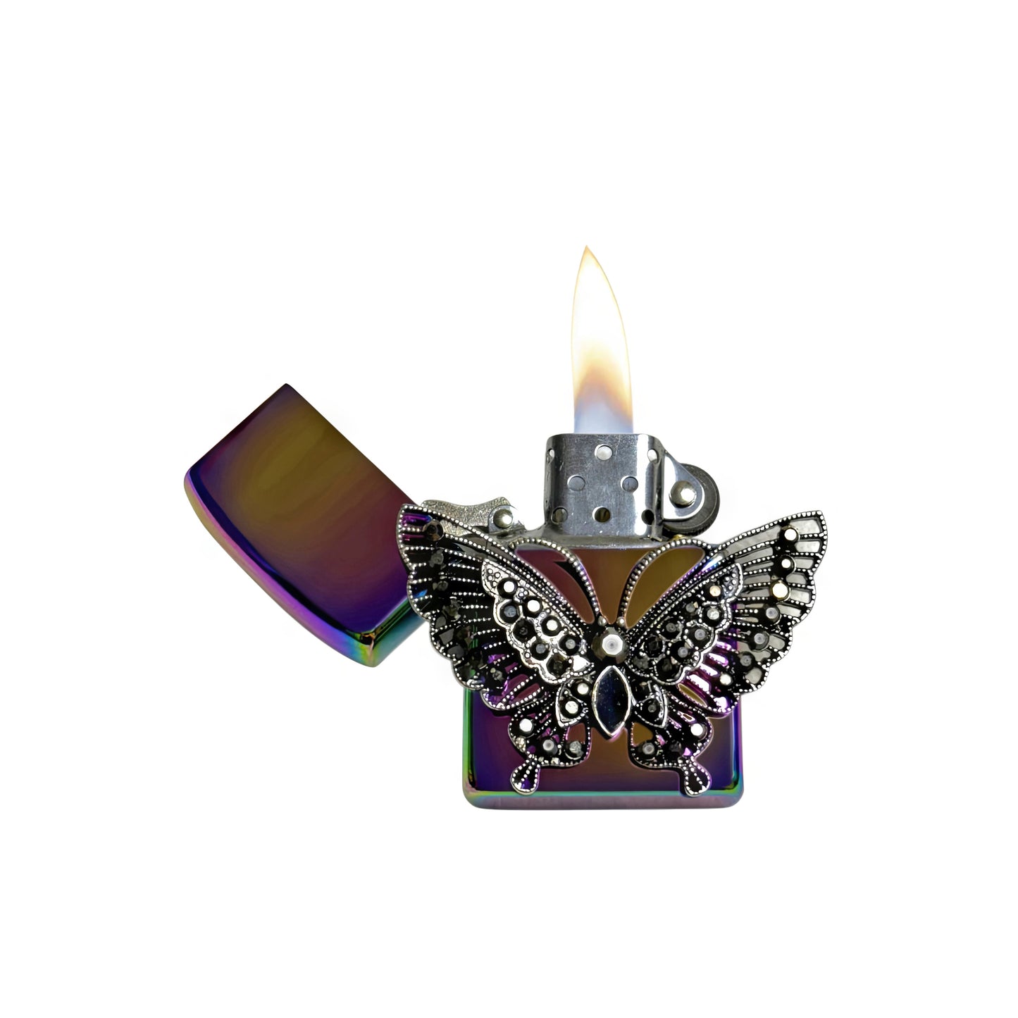 Midnight Chrome - Gothic Butterfly Lighter - Regular Flame