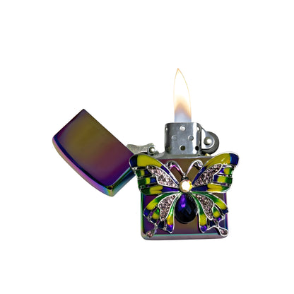 Midnight Chrome - Iridescent Butterfly Lighter - Regular Flame