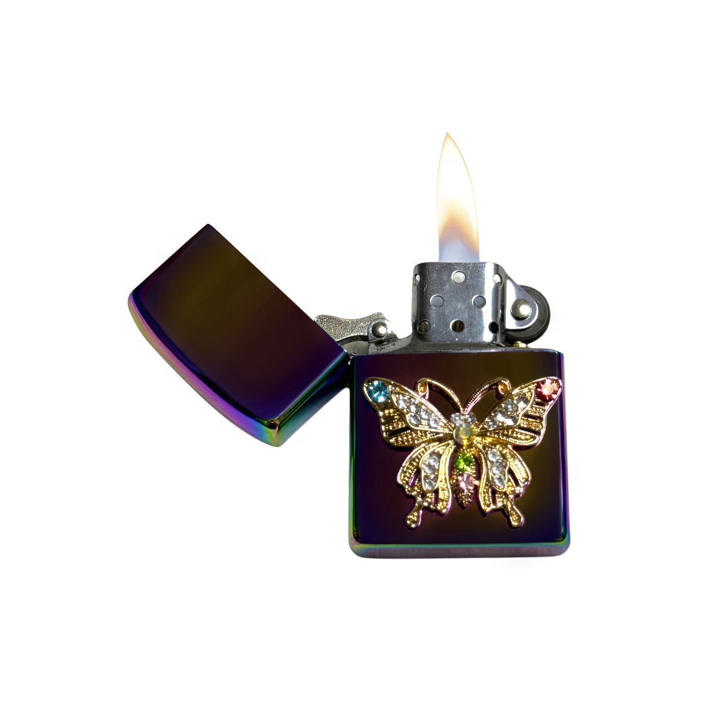 Midnight Chrome - Ornate Butterfly Lighter - Regular Flame