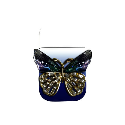 Mystic Blue Butterfly Jet Lighter - Pink Flame