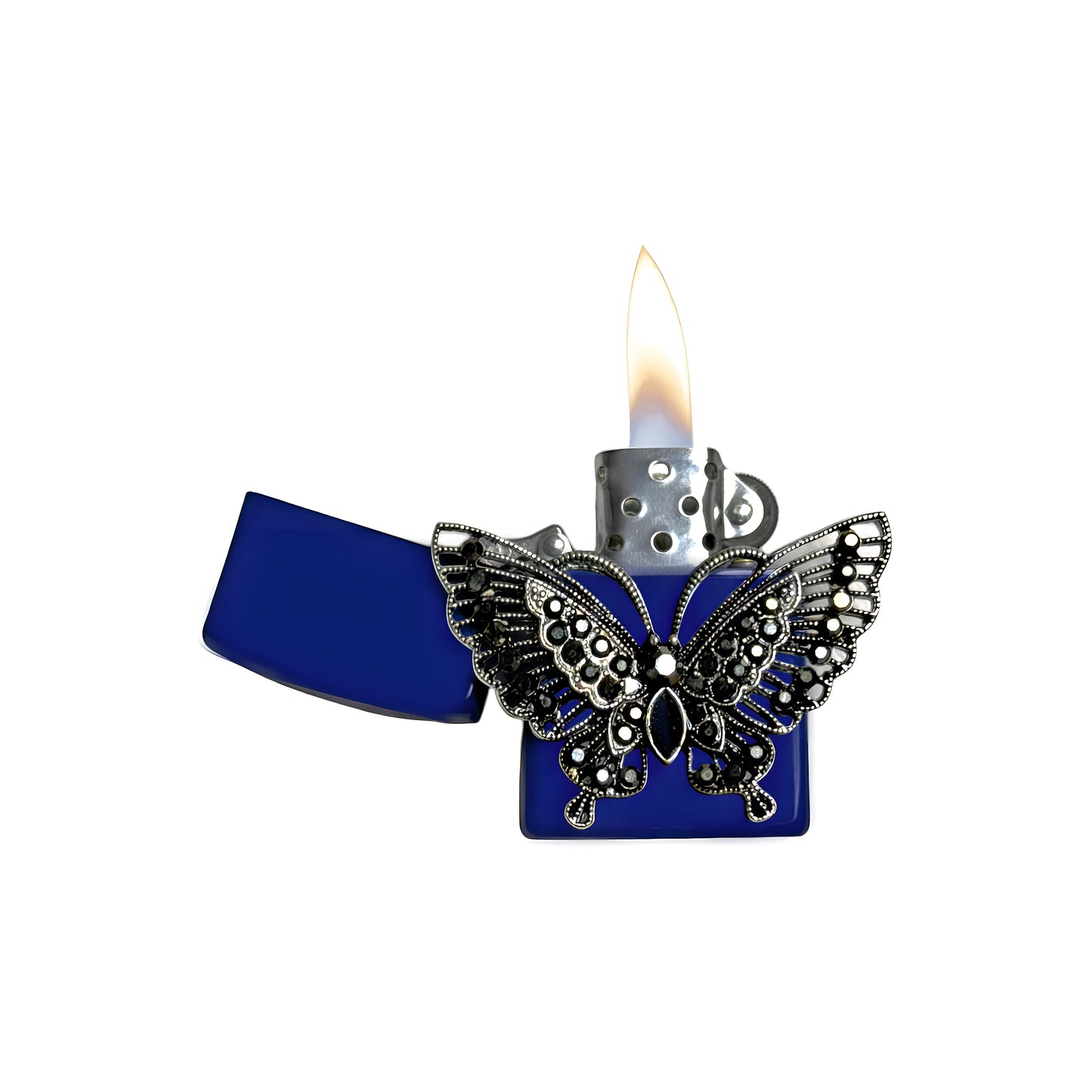 Navy Blue - Gothic Butterfly Lighter - Regular Flame