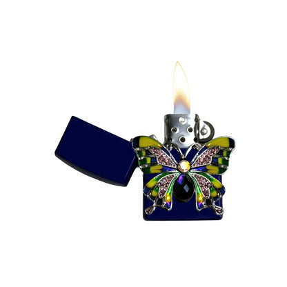 Navy Blue - Iridescent Butterfly Lighter - Regular Flame