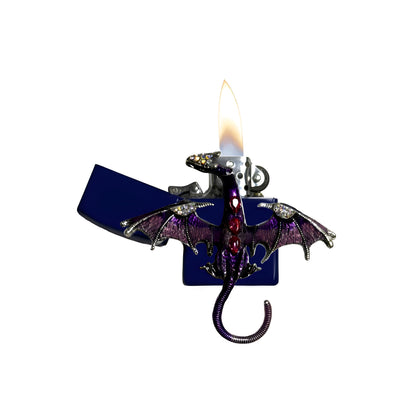 Navy Blue - Mystic Purple Dragon Lighter - Regular Flame