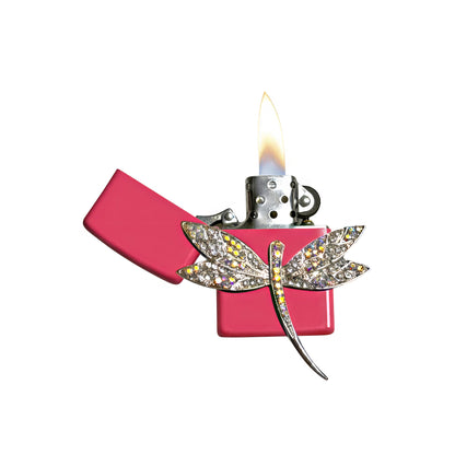 Pink - Elegant Dragonfly Lighter - Regular Flame