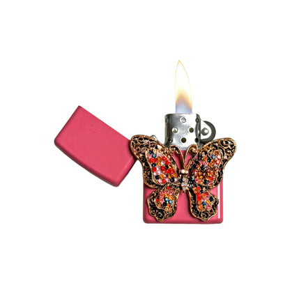 Pink - Elegant Gothic Butterfly Lighter - Regular Flame