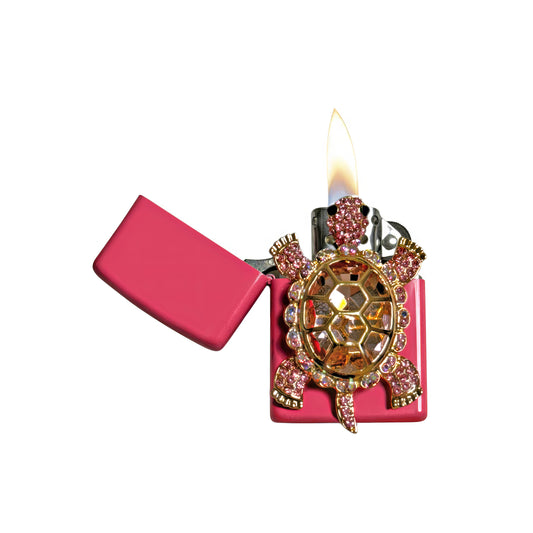 Pink - Elegant Pink Turtle Lighter - Regular Flame