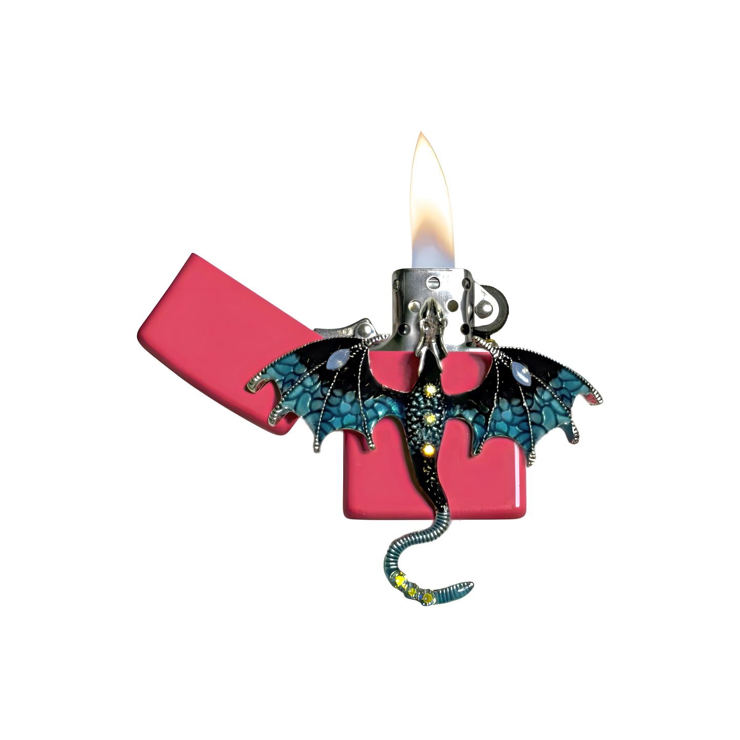 Pink - Enchanted Blue Dragon Lighter - Regular Flame