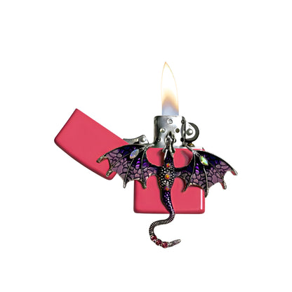 Pink - Enchanted Purple Dragon Lighter - Regular Flame