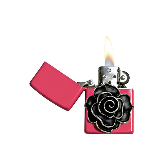 Pink - Gothic Rose Lighter - Regular Flame