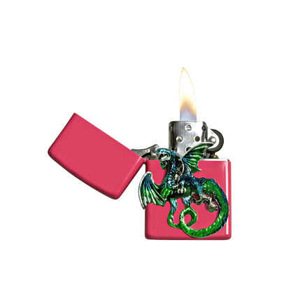 Pink - Green Dragon Lighter - Regular Flame