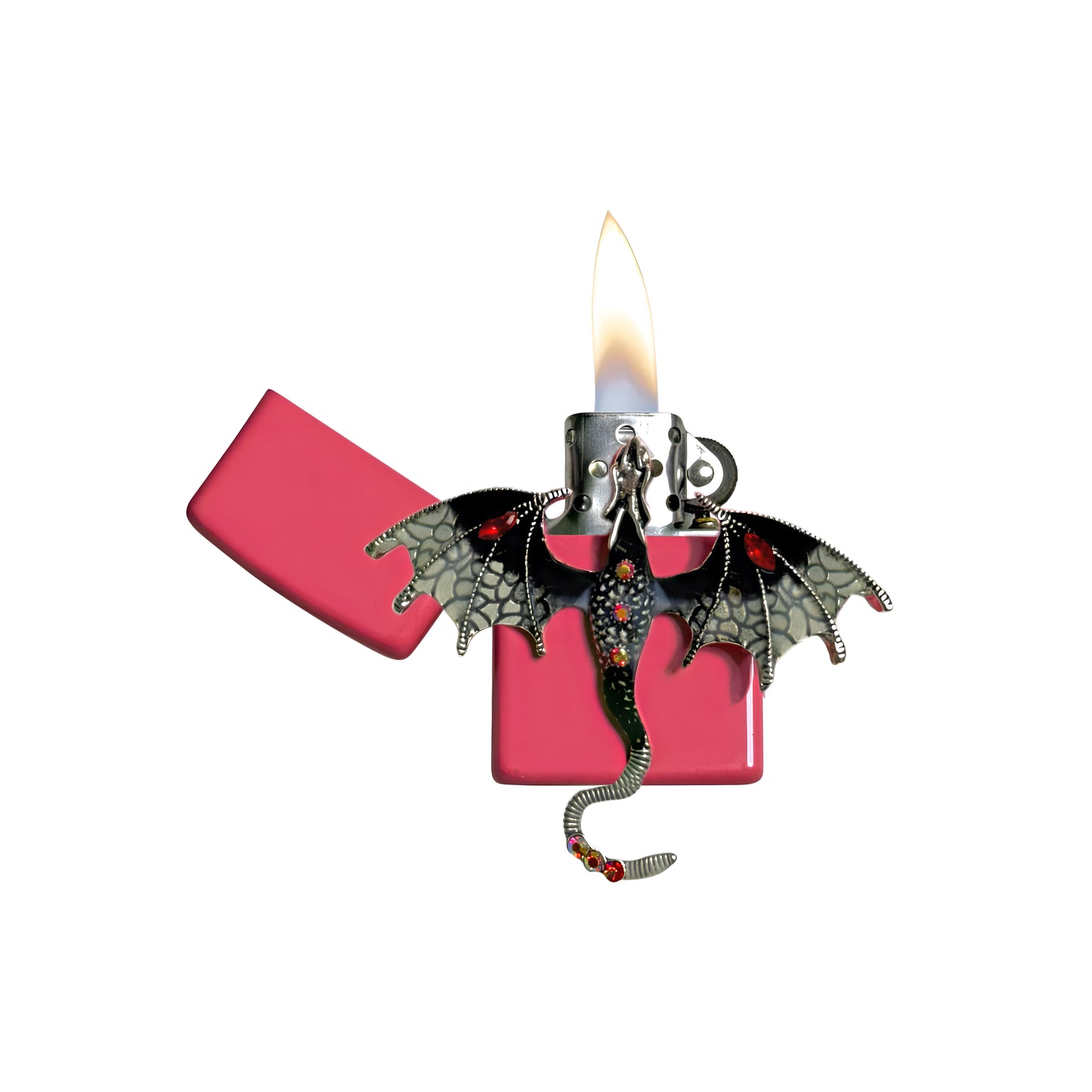 Pink - White Dragon Lighter - Regular Flame