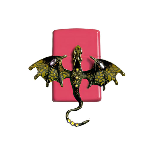 Pink - Yellow Dragon Lighter - Regular Flame