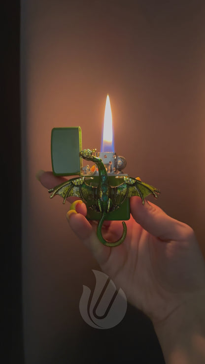 Emerald Green Dragon Lighter - Regular Flame