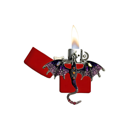 Red - Enchanted Purple Dragon Lighter - Regular Flame