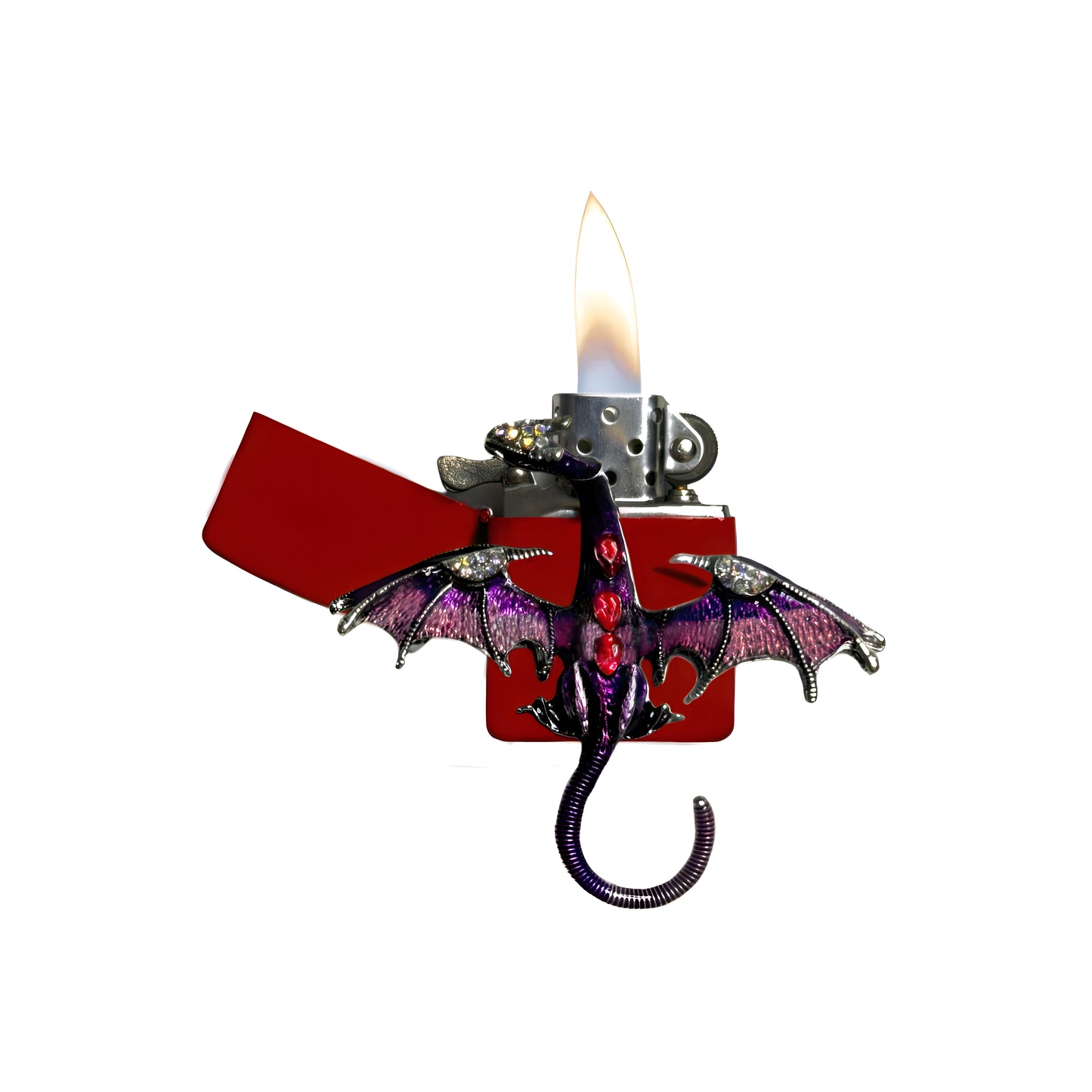 Red - Mystic Purple Dragon Lighter - Regular Flame