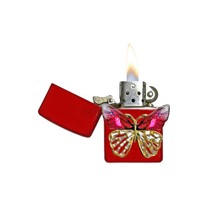 Red - Mystic Red Butterfly Lighter - Regular Flame