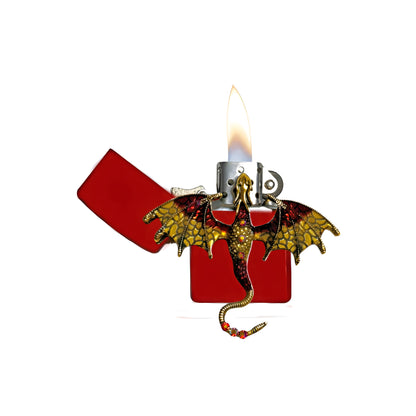 Red - Yellow Red Dragon Lighter - Regular Flame